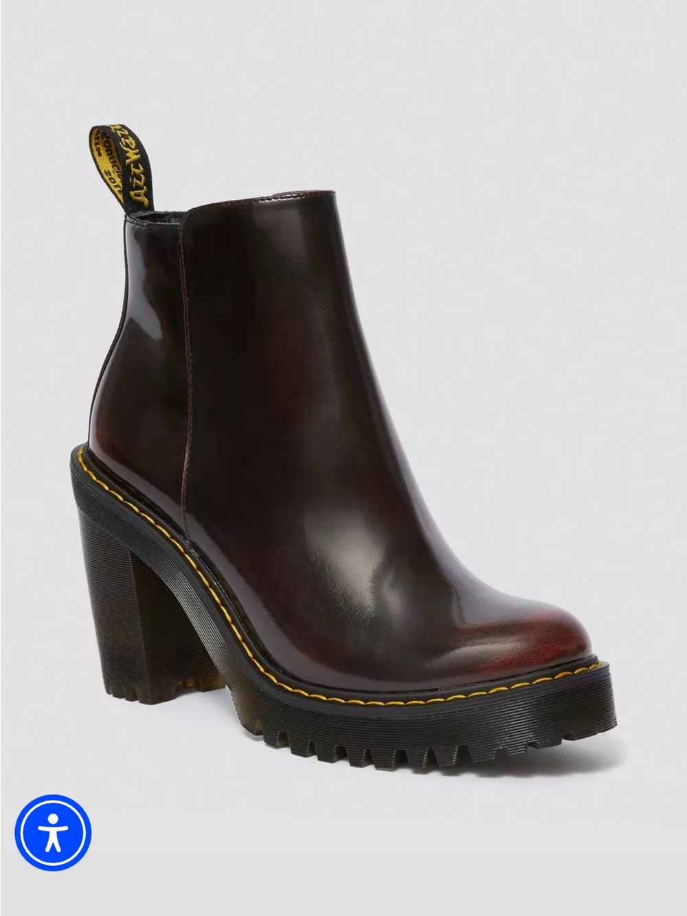 Dr. Martens Women's Cherry Red Patent Platform Chelsea Boot